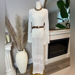 White crochet cover-up